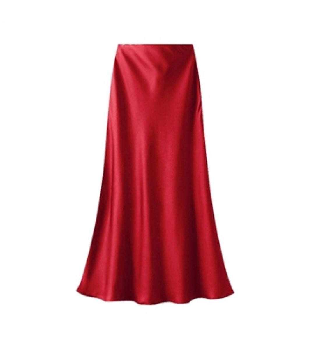 A Line Satin Skirt