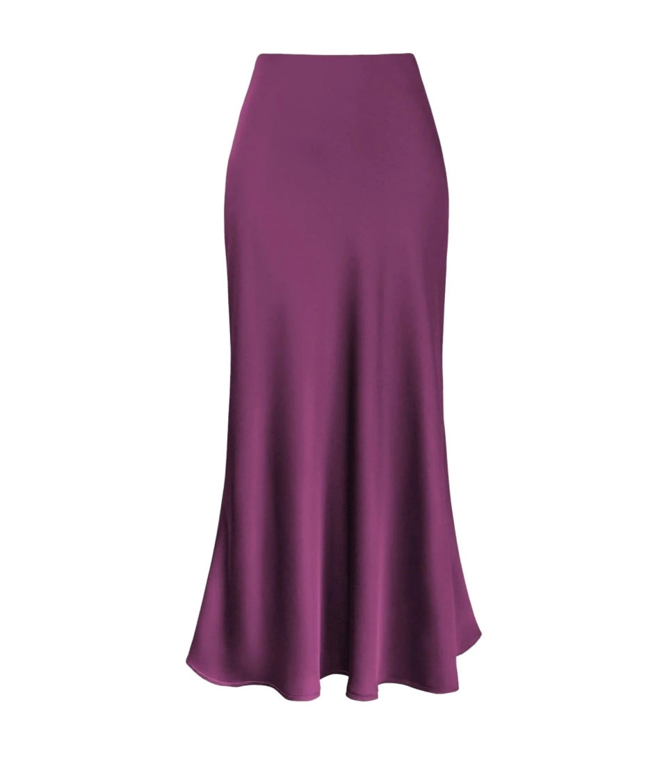 A Line Satin Skirt