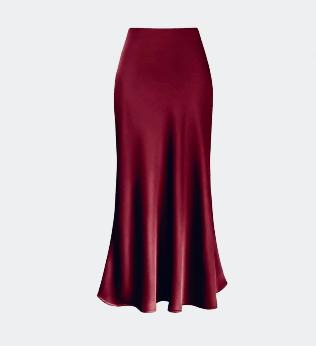 A Line Satin Skirt