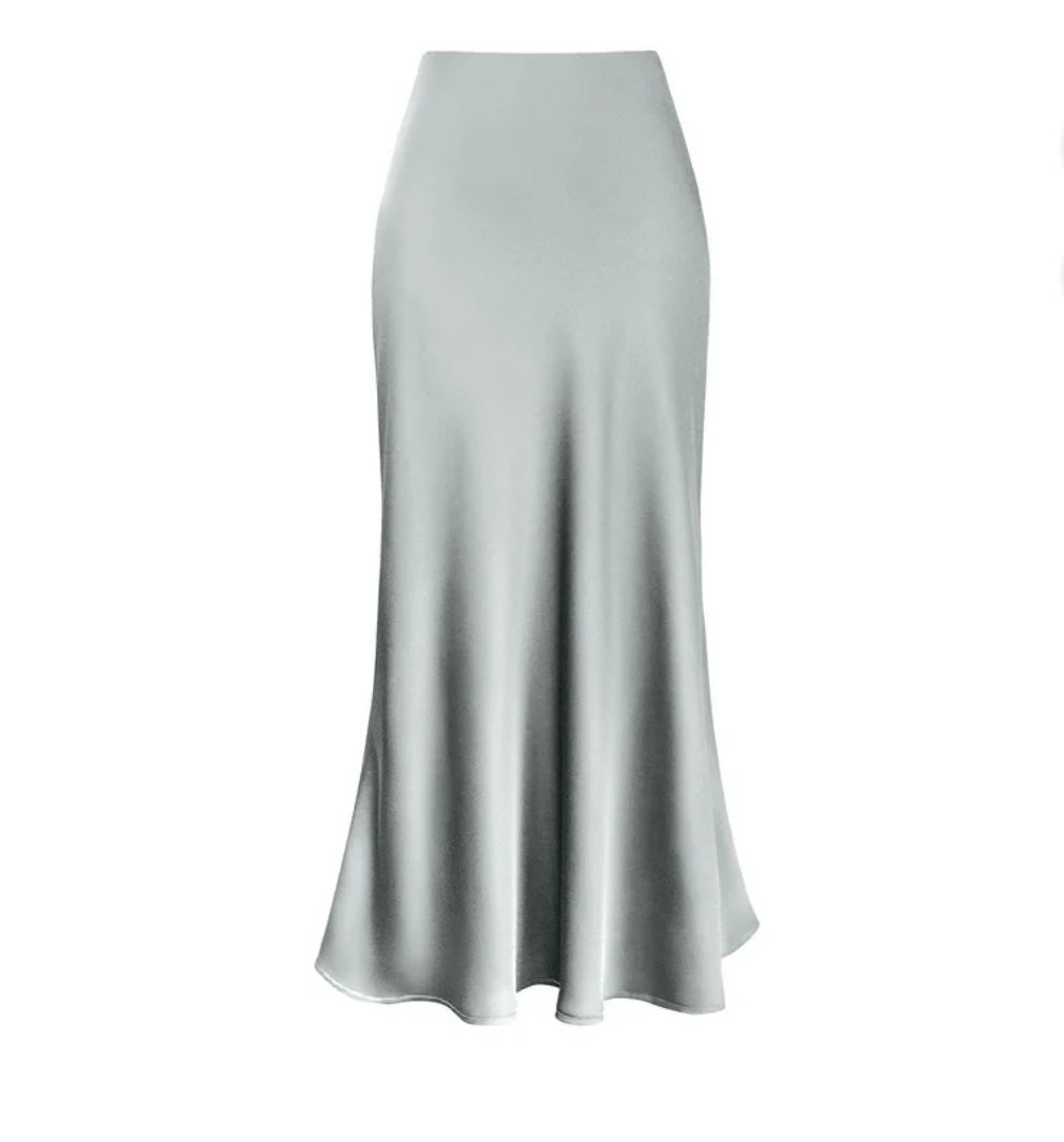 A Line Satin Skirt