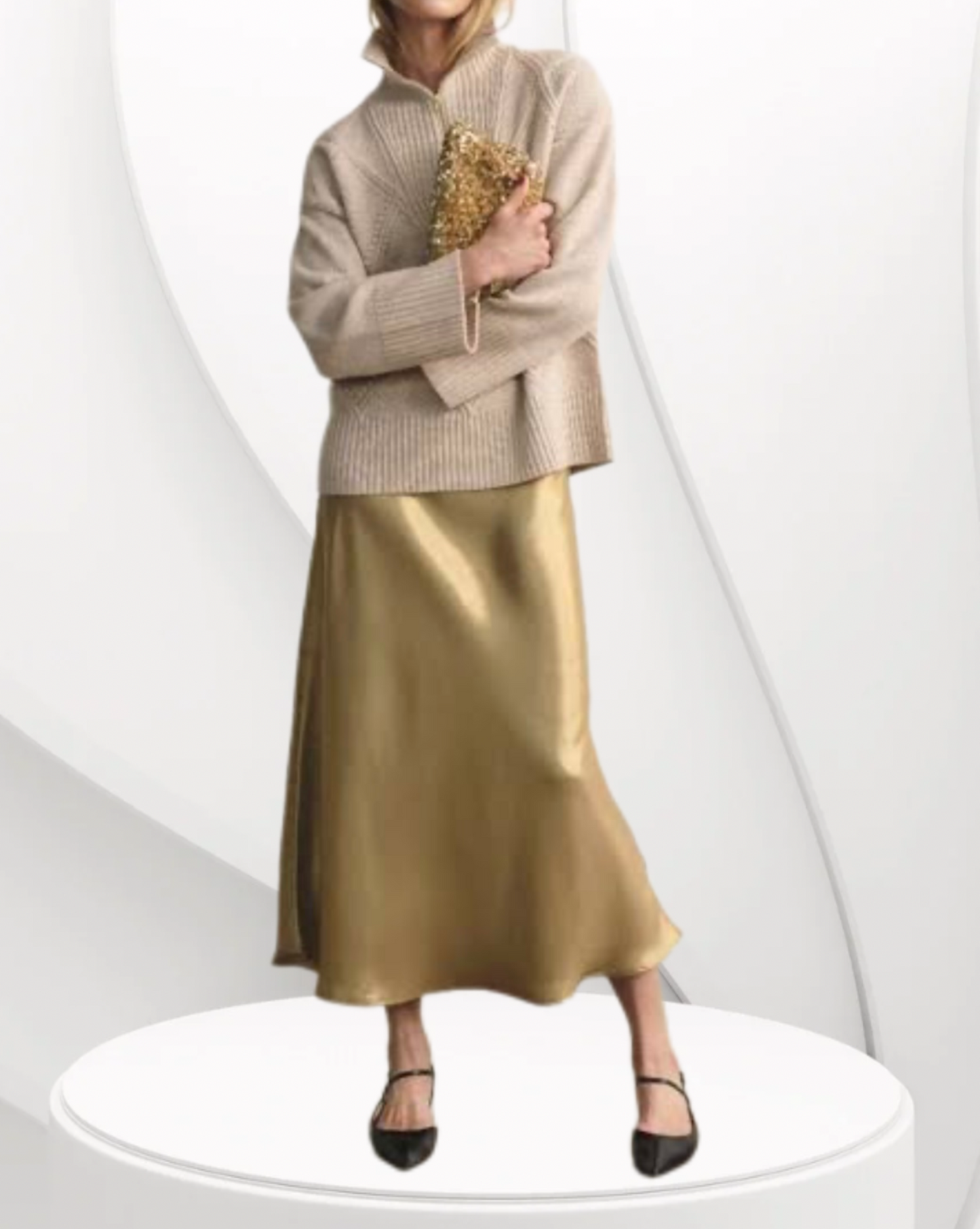 A Line Satin Skirt
