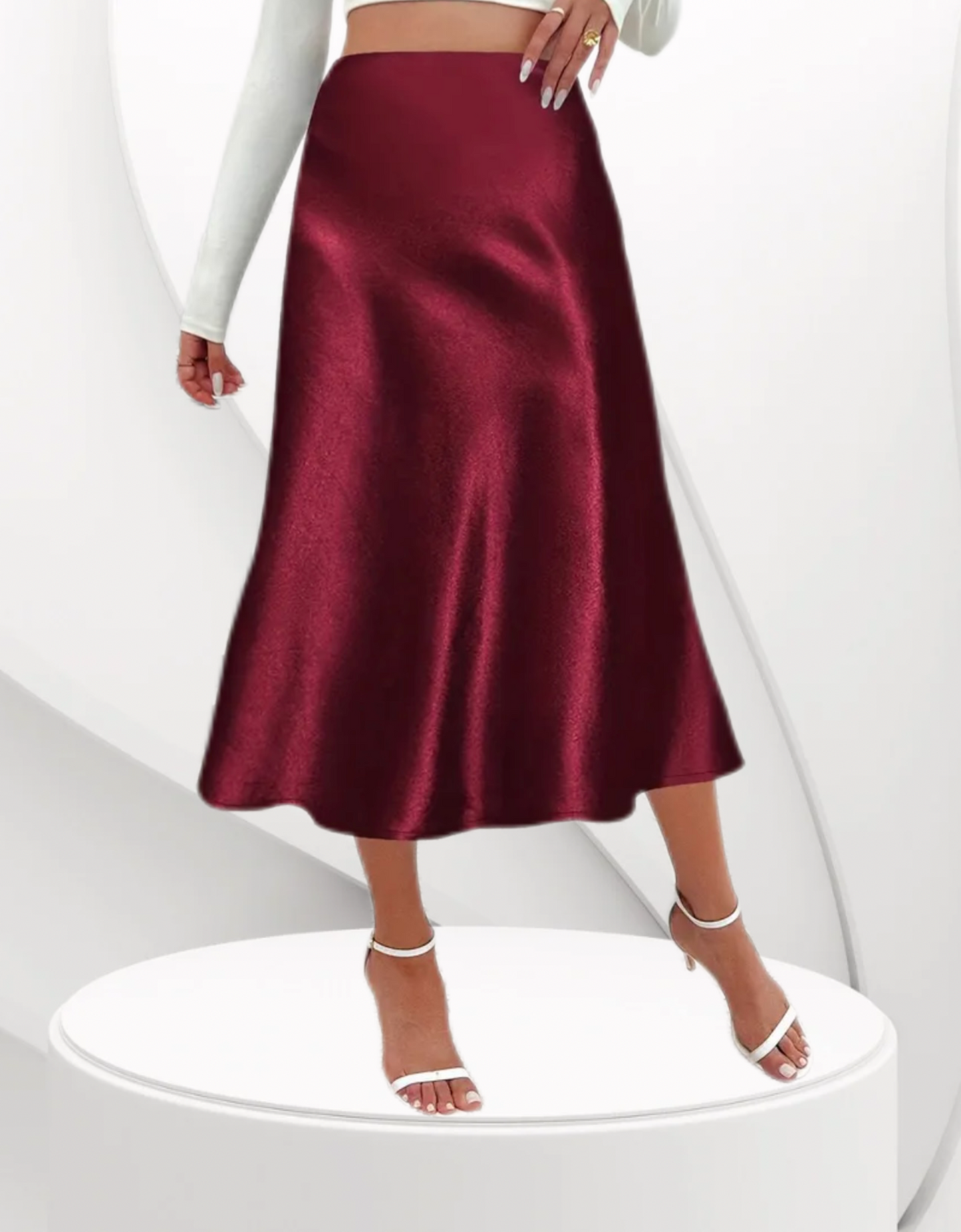 A Line Satin Skirt
