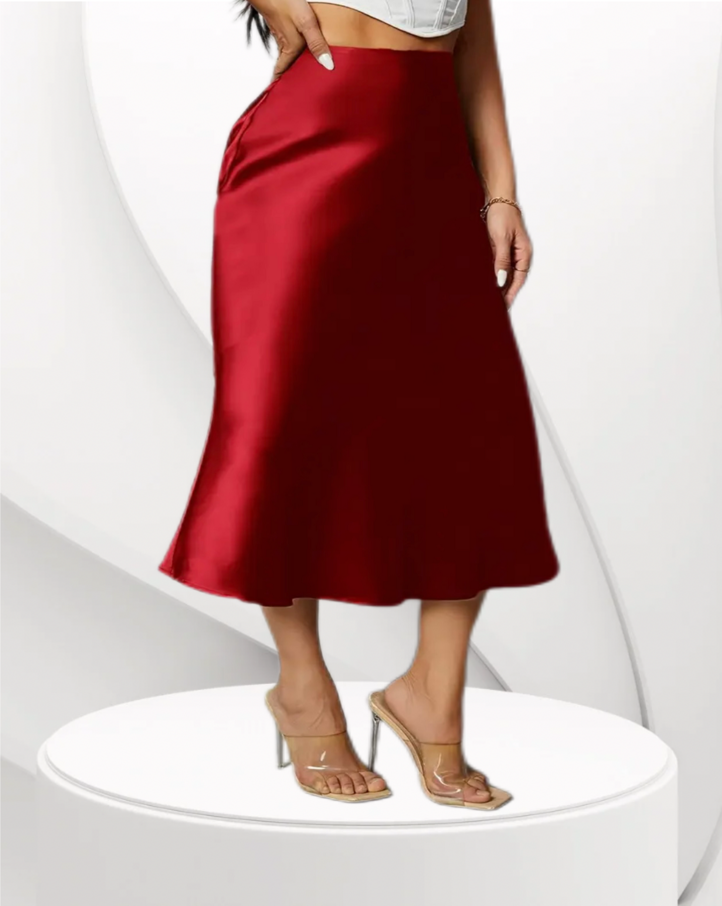 A Line Satin Skirt
