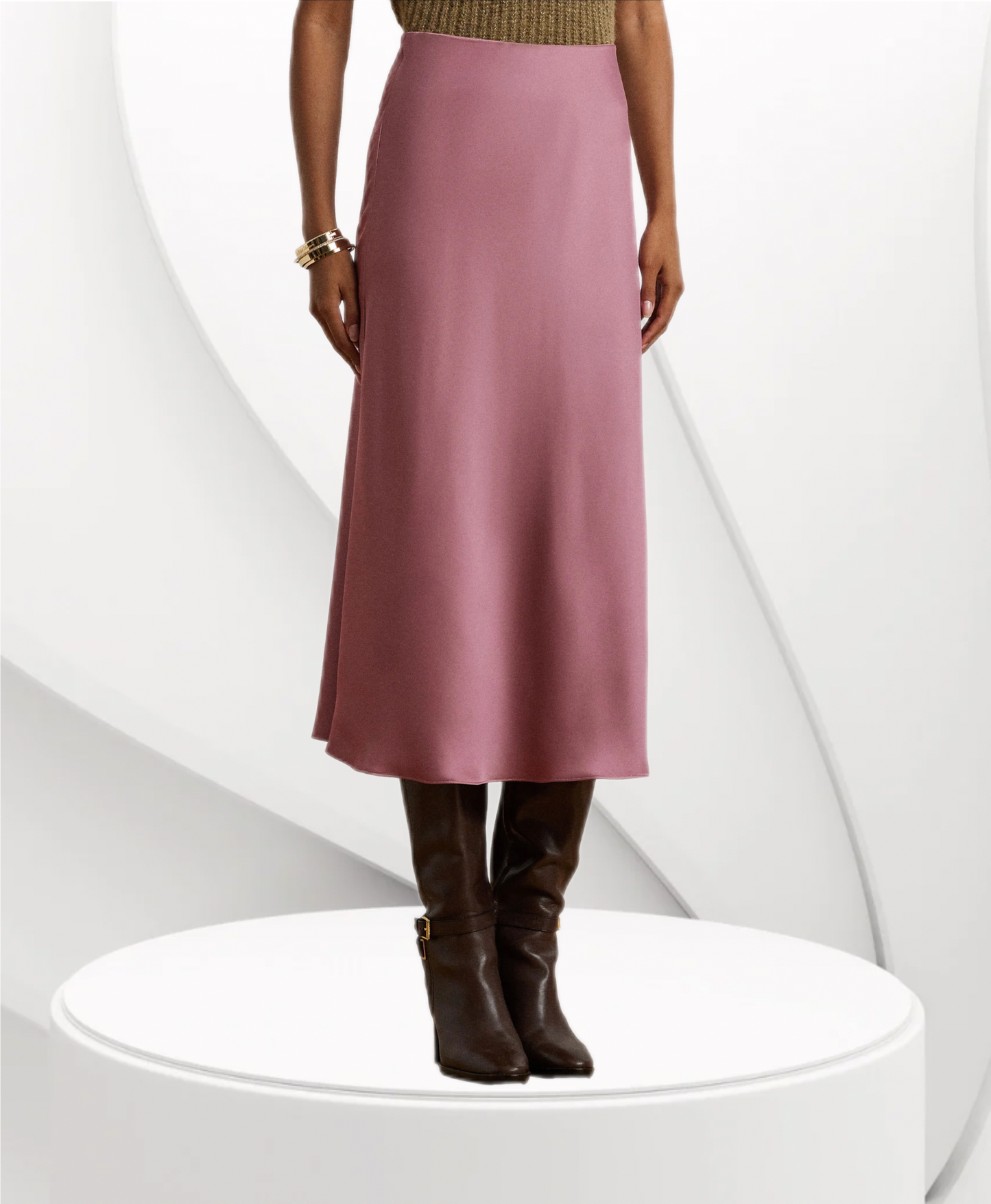 A Line Satin Skirt