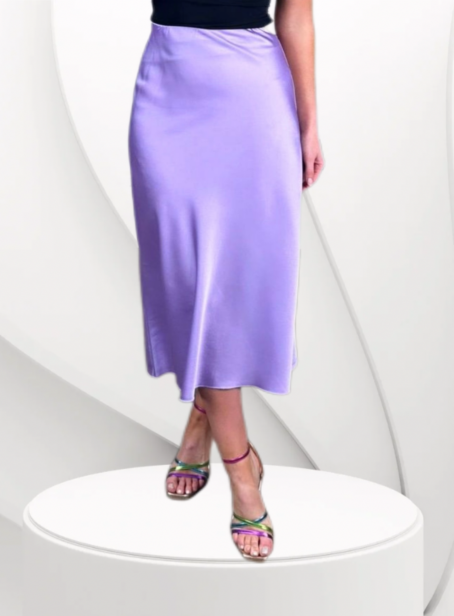 A Line Satin Skirt