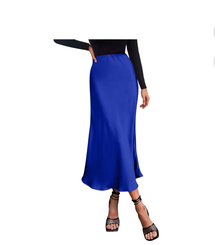 A Line Satin Skirt