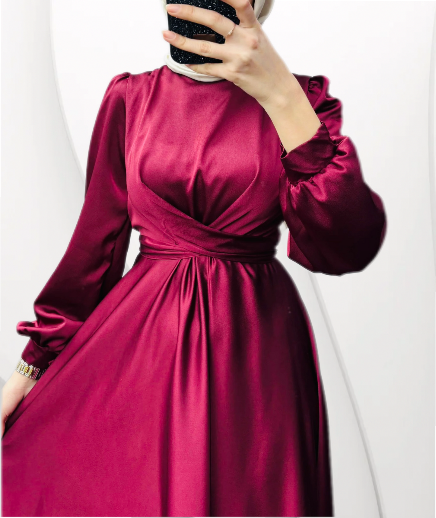 Modest Satin Gown