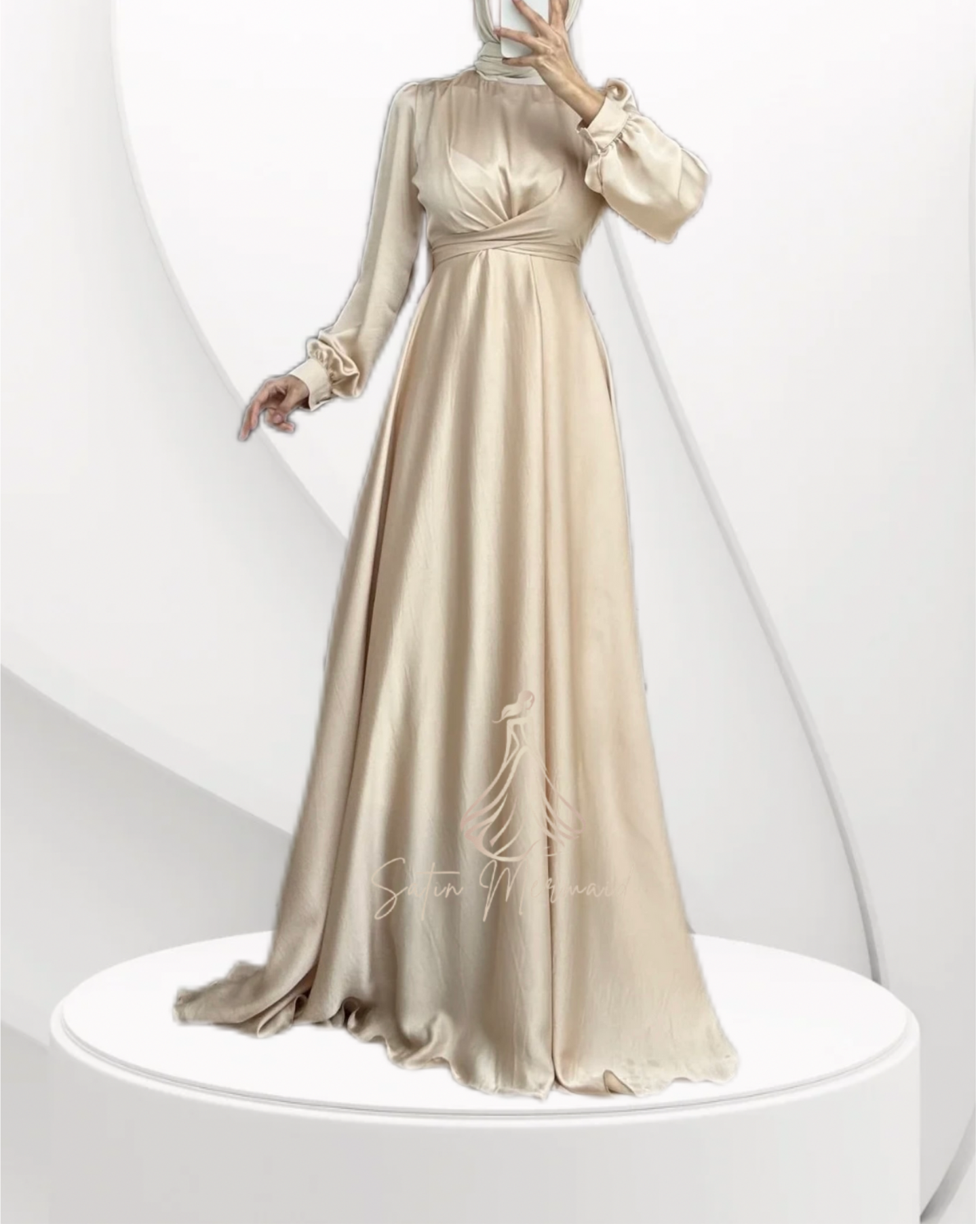 Modest Satin Gown