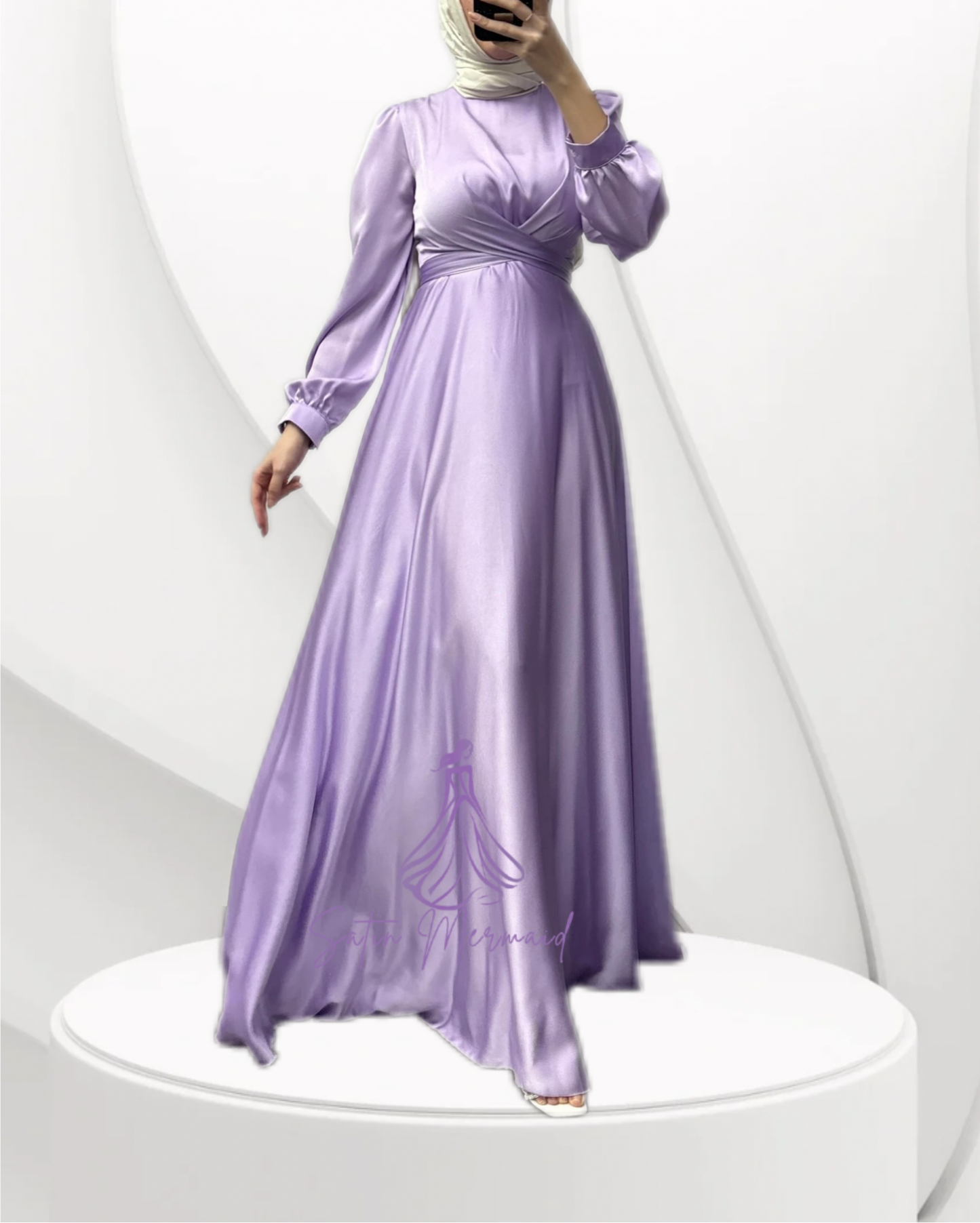 Modest Satin Gown