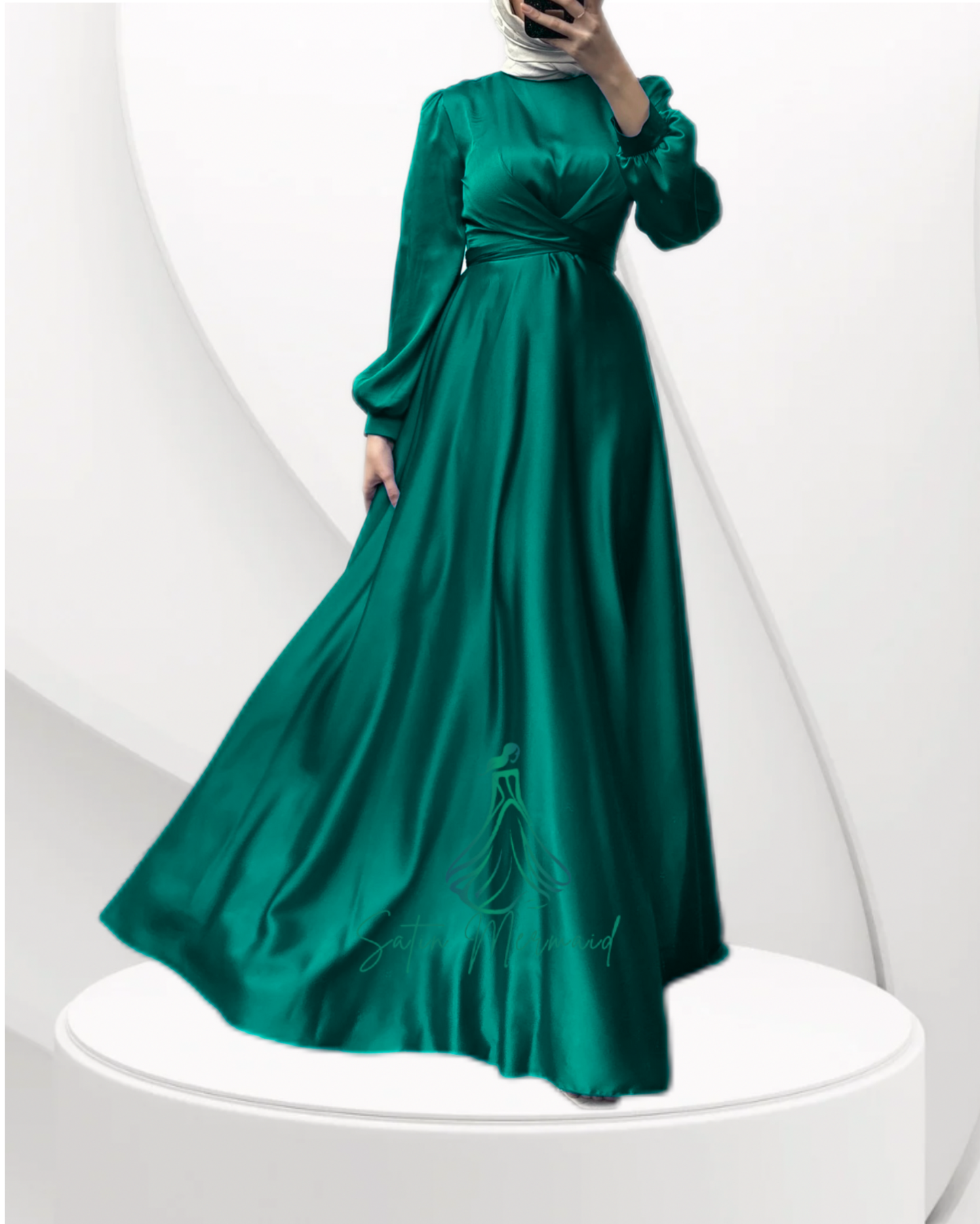 Modest Satin Gown